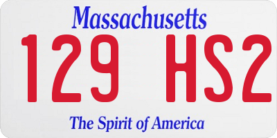 MA license plate 129HS2