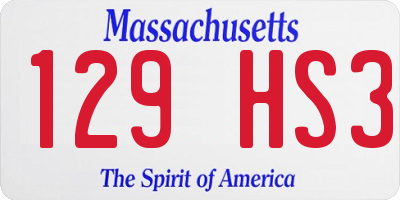 MA license plate 129HS3