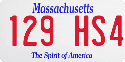MA license plate 129HS4