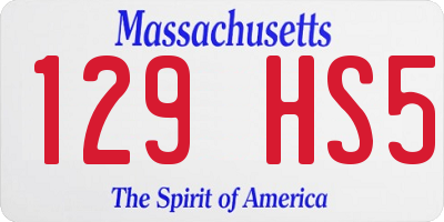 MA license plate 129HS5