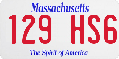 MA license plate 129HS6