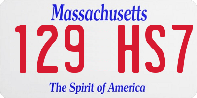 MA license plate 129HS7