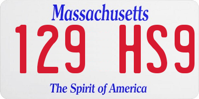 MA license plate 129HS9