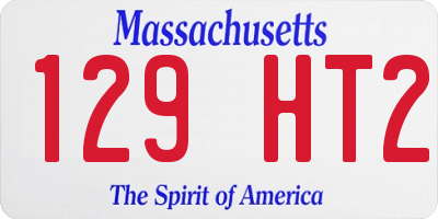 MA license plate 129HT2