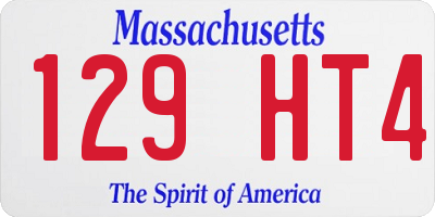 MA license plate 129HT4