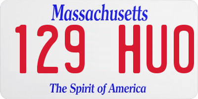 MA license plate 129HU0