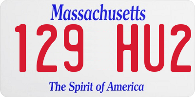 MA license plate 129HU2
