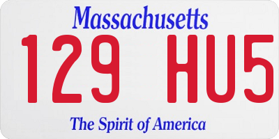 MA license plate 129HU5