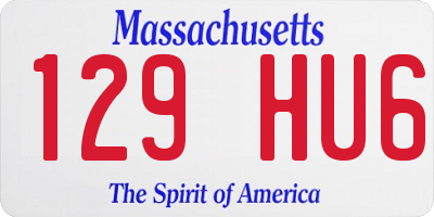 MA license plate 129HU6