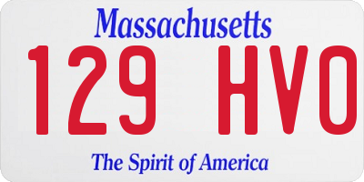 MA license plate 129HV0