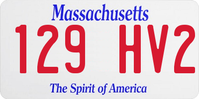 MA license plate 129HV2