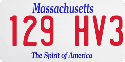MA license plate 129HV3