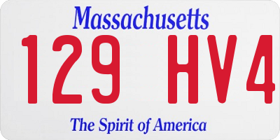 MA license plate 129HV4