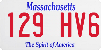 MA license plate 129HV6