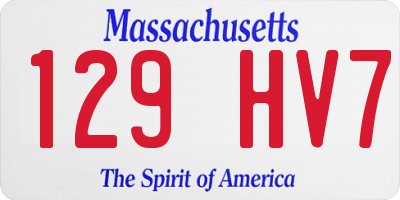 MA license plate 129HV7