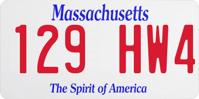MA license plate 129HW4