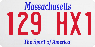 MA license plate 129HX1