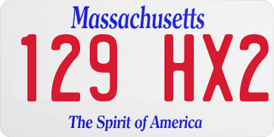 MA license plate 129HX2
