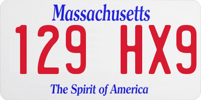 MA license plate 129HX9