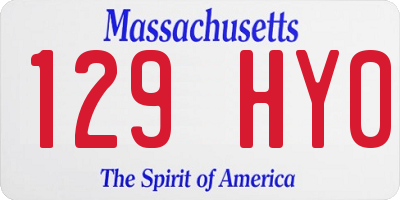 MA license plate 129HY0