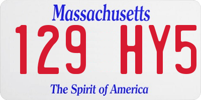 MA license plate 129HY5