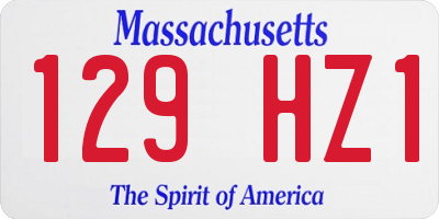 MA license plate 129HZ1
