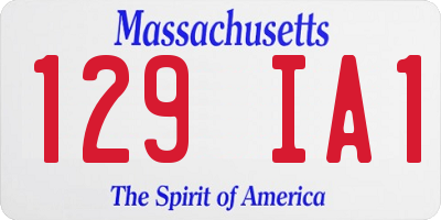 MA license plate 129IA1