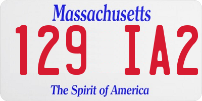 MA license plate 129IA2