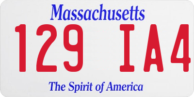 MA license plate 129IA4
