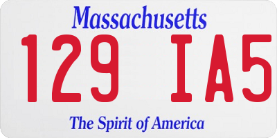 MA license plate 129IA5