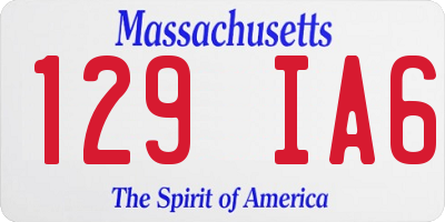 MA license plate 129IA6