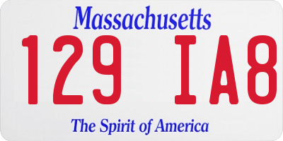 MA license plate 129IA8