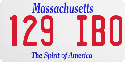 MA license plate 129IB0