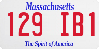 MA license plate 129IB1