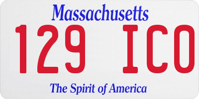 MA license plate 129IC0