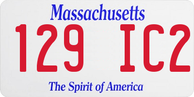 MA license plate 129IC2