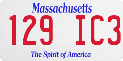 MA license plate 129IC3