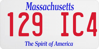 MA license plate 129IC4