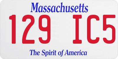 MA license plate 129IC5