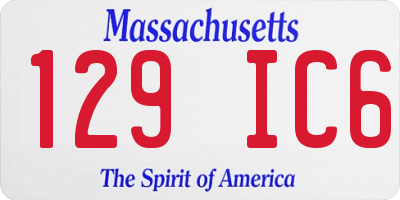MA license plate 129IC6
