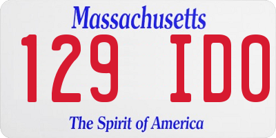 MA license plate 129ID0