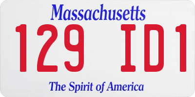 MA license plate 129ID1