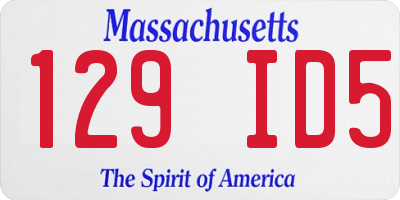 MA license plate 129ID5