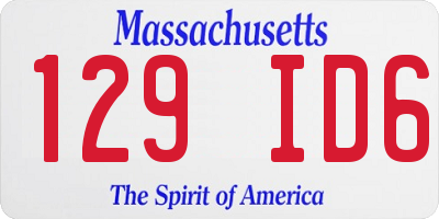 MA license plate 129ID6