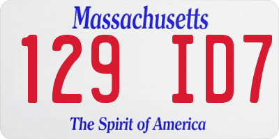 MA license plate 129ID7