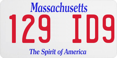 MA license plate 129ID9