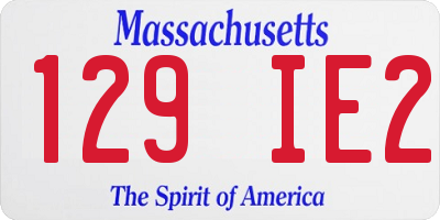 MA license plate 129IE2