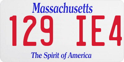 MA license plate 129IE4