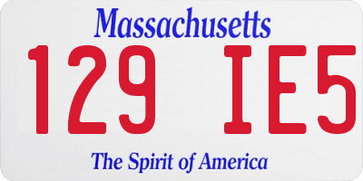 MA license plate 129IE5