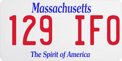 MA license plate 129IF0